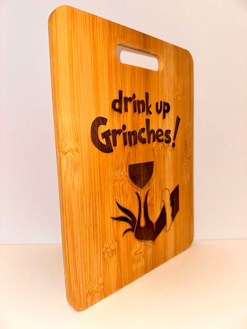 Drink Up Grinches Charcuterie Board