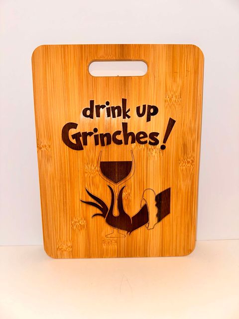 Drink Up Grinches Charcuterie Board